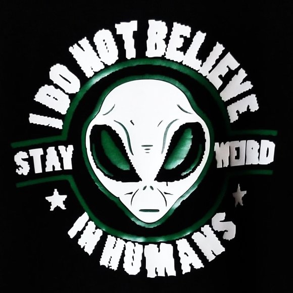 Humans Short Sleeve Crew Neck Black T-Shirt - Picture 1 of 5